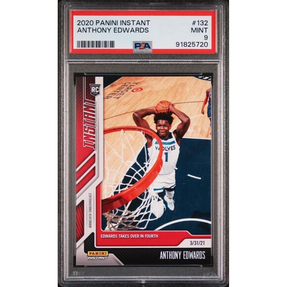 Anthony Edwards 2020-21 Panini NBA #132 Basketball Card PSA 9 Mint Timberwolves - Picture 1 of 2
